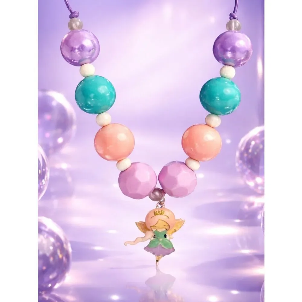 NWOT - Toddler/Girls Adjustable Beaded Necklace Ballerina Pendant - Ballet
